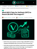 What Will It Take for VeChain (VET) to Reach $0.040 This August? - Crypto News Flash