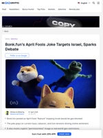Solana's Bonk.fun Trolls Israel in Edgy April Fools Post