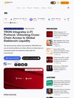 TRON Integrates LI.FI Protocol, Unlocking Cross-Chain Access to Global Stablecoin Liquidity