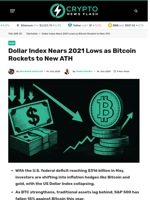 Dollar Index Nears 2021 Lows as Bitcoin Rockets to New ATH - Crypto News Flash