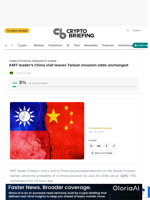 KMT leader's China visit leaves Taiwan invasion odds unchanged