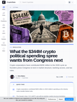 Crypto political spending hits $206M as CLARITY vote nears