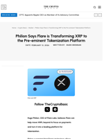 Philion Says Flare is Transforming XRP to the Pre-eminent Tokenization Platform