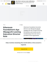 Ethereum Foundation’s Aya Miyaguchi Leaving Executive Director Role