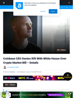 Coinbase CEO Denies Rift With White House Over Crypto Market Bill - Details | Bitcoinist.com