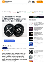 XLM Rockets Over 100%; XRP Approaches Historic $3.40 High – Markets and Prices Bitcoin News