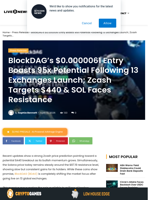 BlockDAG's $0.0000061 Entry Boasts 95x Potential Following 13 Exchanges Launch; Zcash Targets $440 & SOL Faces Resistance | Live Bitcoin News