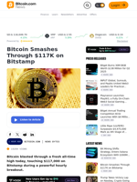Bitcoin Smashes Through $117K on Bitstamp – News Bytes Bitcoin News