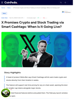 X Promises Crypto and Stock Trading via Smart Cashtags: When Is It Going Live?