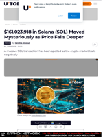 $161,023,918 in Solana (SOL) Moved Mysteriously as Price Falls Deeper