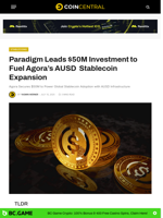 Paradigm Leads $50M Investment to Fuel Agora's AUSD  Stablecoin Expansion