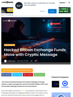 Hacked Bitcoin Exchange Funds Move with Cryptic Message | Live Bitcoin News