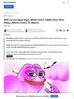 SPX Forms New High, OSAK Rallies 50% | Meme Coins To Watch