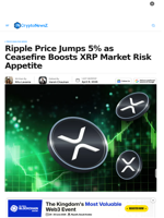 Ripple Price Jumps, Ceasefire Boosts XRP Risk Appetite