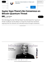 Saylor Says There’s No Consensus on Bitcoin Quantum Threat - U.Today
