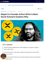 Ripple Co-Founder Arthur Britto is Back: David Schwartz Explains Why