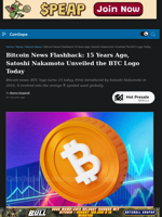 Bitcoin News Flashback: 15 Years Ago, Satoshi Nakamoto Unveiled the BTC Logo Today