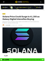 Solana Price Could Surge to $1,300 as Galaxy Intensifies Buying