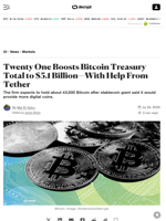 Twenty One Boosts Bitcoin Treasury Total to $5.1 Billion—With Help From Tether - Decrypt