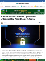 Trusted Smart Chain Now Operational Unlocking Real-World Asset Potential - TheNewsCrypto