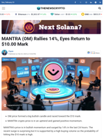 MANTRA (OM) Rallies 14%, Eyes Return to $10.00 Mark - TheNewsCrypto