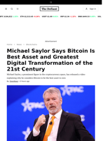 Michael Saylor Says Bitcoin Is Best Asset and Greatest Digital Transformation of the 21st Century - 