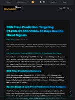 BNB Price Prediction: Targeting $1,200-$1,300 Within 30 Days Despite Mixed Signals - Blockchain.News