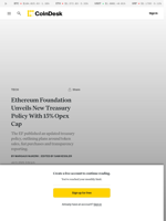 Ethereum Foundation Unveils New Treasury Policy With 15% Opex Cap