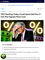 FED Meeting Today Could Spark Bull Run If Dot Plot Signals More Cuts