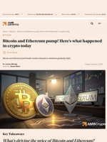 Bitcoin and Ethereum pump! Here's what happened in crypto today - AMBCrypto