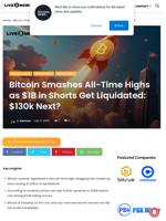 Bitcoin Smashes All-Time Highs as $1B in Shorts Get Liquidated: $130k Next? | Live Bitcoin News