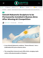 Satoshi Nakamoto Sculpture to be Permanently Installed in Buenos Aires After Winning Art Competition - Crypto News Flash