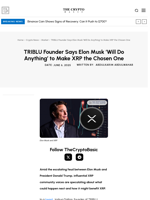 TRIBLU Founder Says Elon Musk ‘Will Do Anything’ to Make XRP the Chosen One