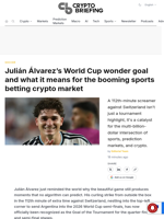 Julián Álvarez's World Cup wonder goal and what it means for the booming sports betting crypto market