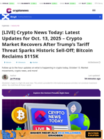 [LIVE] Crypto News Today: Latest Updates for Oct. 13, 2025