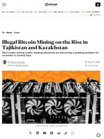 Illegal Bitcoin Mining on the Rise in Tajikistan and Kazakhstan - Decrypt
