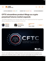 CFTC streamlines product filings as crypto perpetual futures market expands - AMBCrypto
