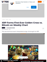 XRP Forms First-Ever Golden Cross vs. Bitcoin on Weekly Chart