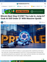 Bitcoin Next Stop $125K? Too Late to Jump In? Ozak AI Still Under $1 With Massive Upside