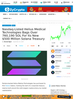 Nasdaq-Listed Helius Medical Technologies Bags Over 760,190 SOL For Its New $500 Million Solana Treasury ⋆ ZyCrypto