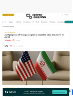 Zarif proposes US-Iran peace plan as ceasefire odds drop to 2% for April 7