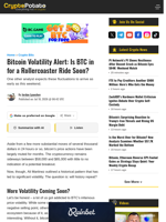 Bitcoin Volatility Alert: Is BTC in for a Rollercoaster Ride Soon?