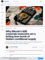Corporate Bitcoin treasury options expose hidden supply