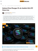 Solana Price Plunges 3% As VanEck Solana ETF Goes Live