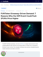 FUNToken Giveaway-Driven Demand: 7 Reasons Why the $5M Event Could Push $FUN’s Price Higher