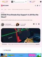 DOGE Price Breaks Key Support: Is Alt Run No More? - 99Bitcoins