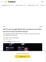 MiCA's not enough: Bybit CEO says firms need MiFID, EMI licenses for European profit