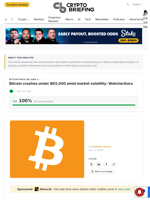 Bitcoin crashes under $63,000 amid market volatility: WatcherGuru