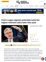 Fed's Logan signals potential need for higher interest rates later this year