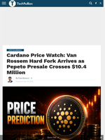 Cardano Price Watch: Van Rossem Hard Fork Arrives as Pepeto Presale Crosses $10.4 Million - TechBullion